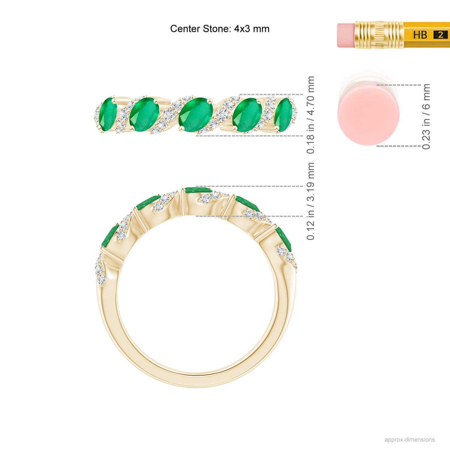 A - Emerald / 0.78 CT / 14 KT Yellow Gold