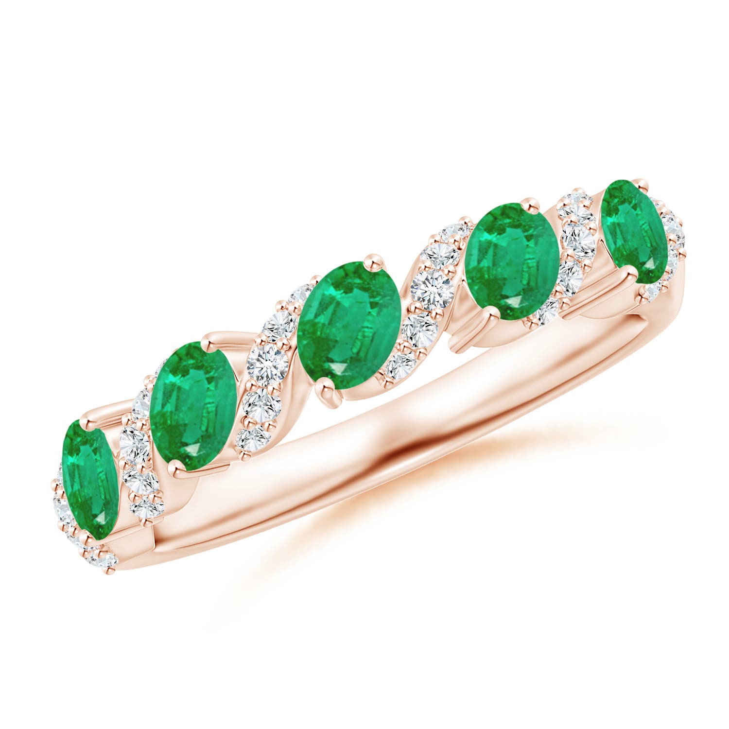 AA - Emerald / 0.78 CT / 14 KT Rose Gold