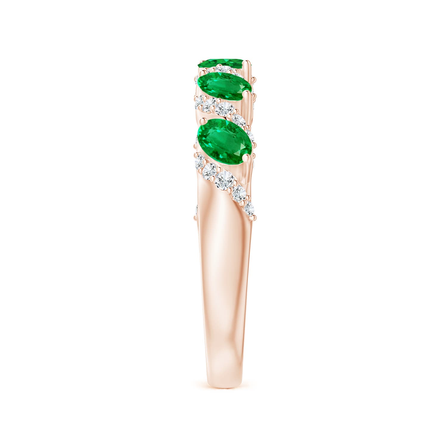 AAA - Emerald / 0.78 CT / 14 KT Rose Gold