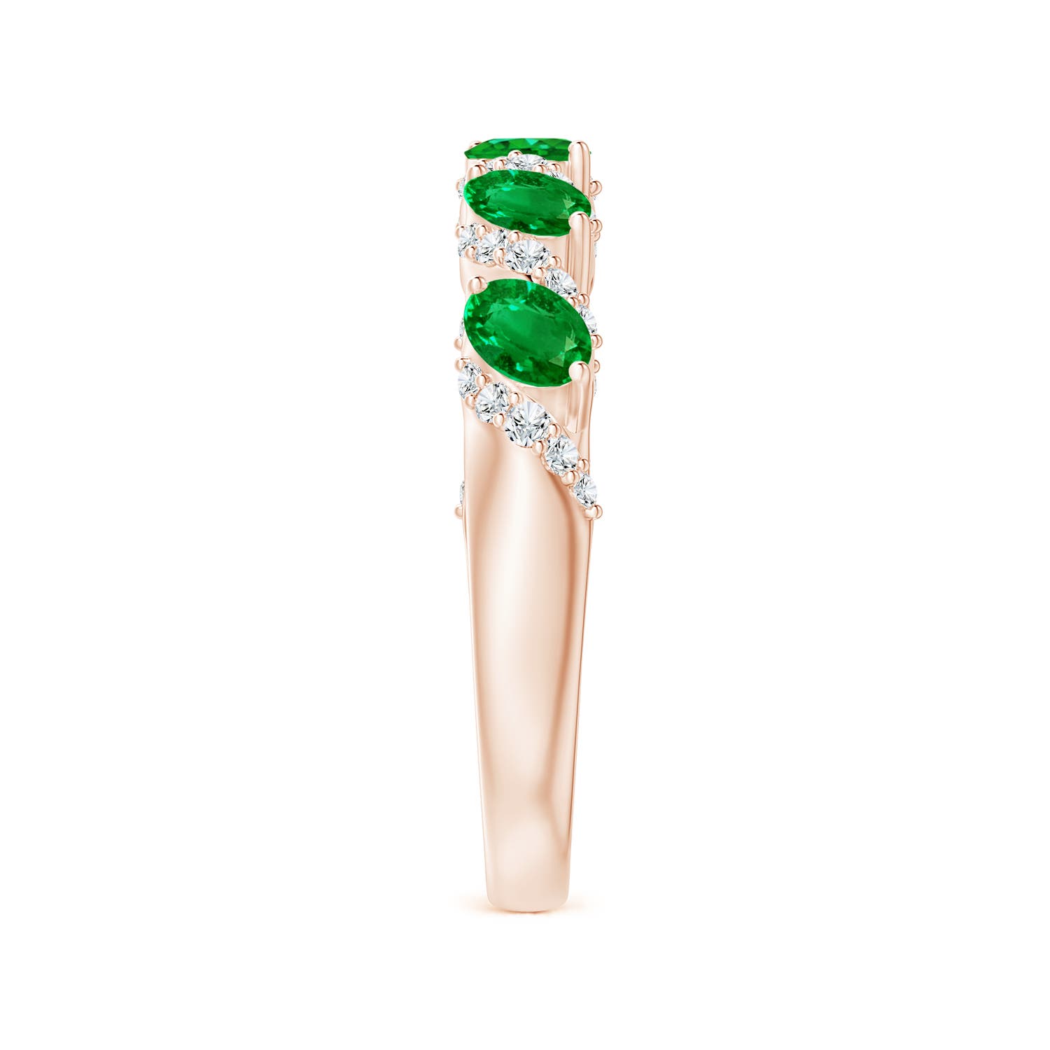 AAAA - Emerald / 0.78 CT / 14 KT Rose Gold