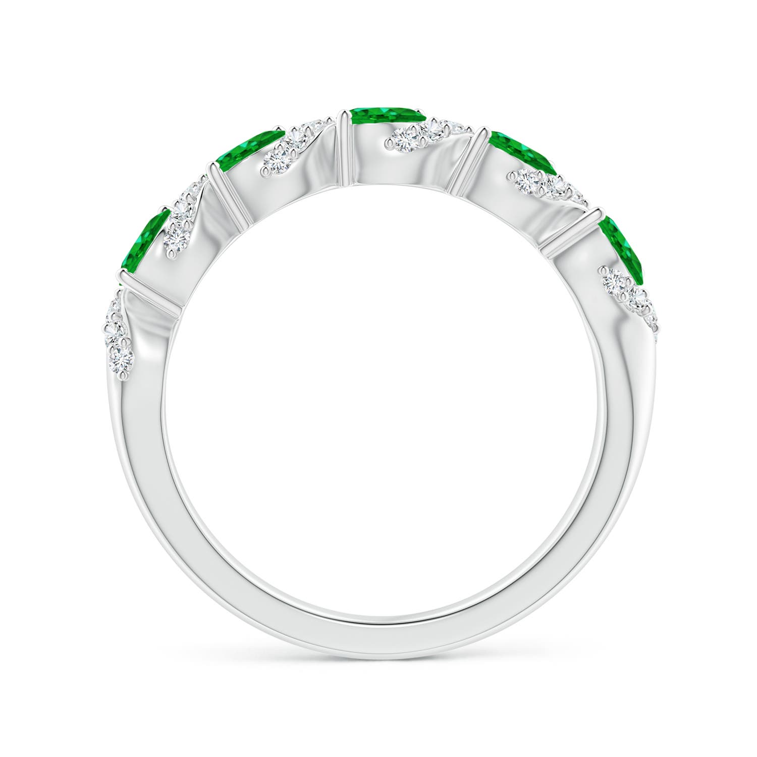 AAAA - Emerald / 0.78 CT / 14 KT White Gold