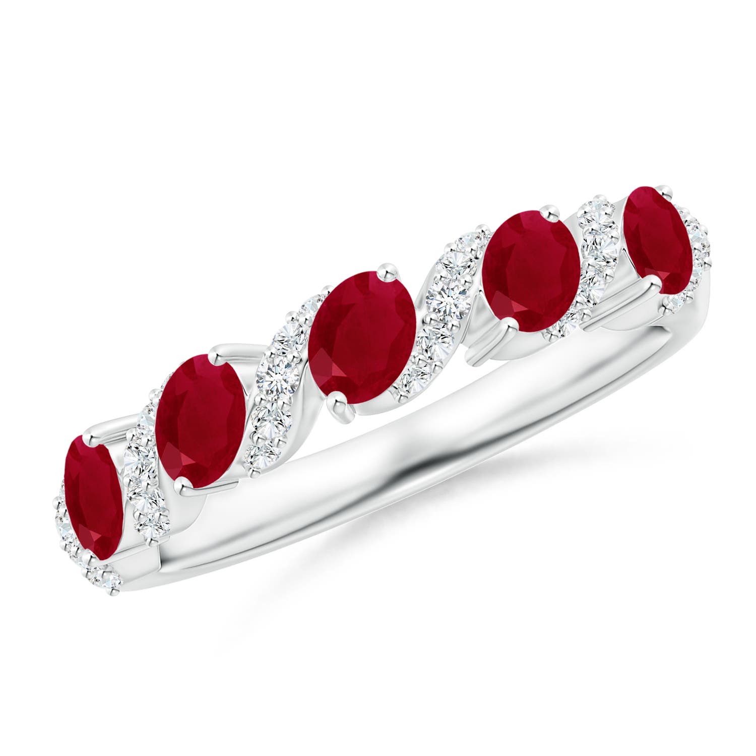 AA - Ruby / 1.18 CT / 14 KT White Gold