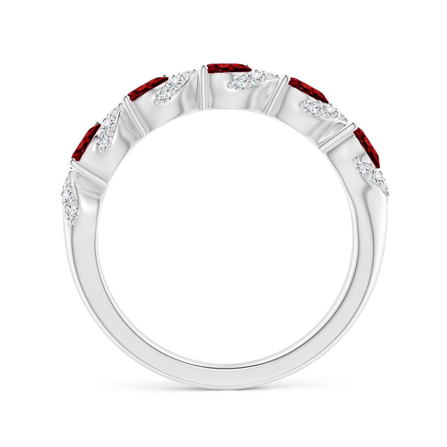 AAAA - Ruby / 1.18 CT / 14 KT White Gold