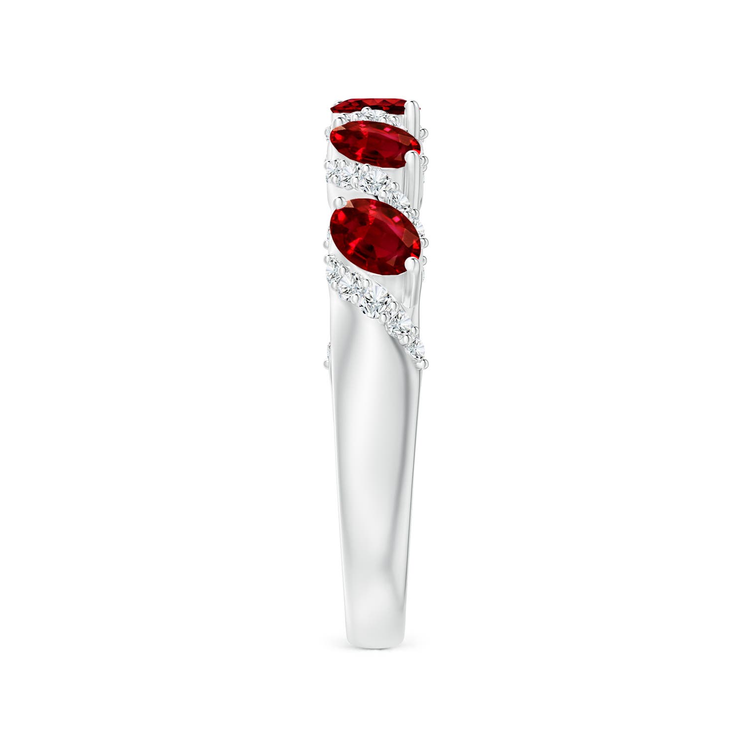 AAAA - Ruby / 1.18 CT / 14 KT White Gold