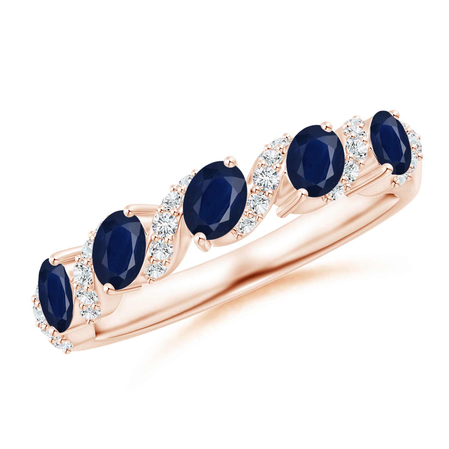 A - Blue Sapphire / 1.18 CT / 14 KT Rose Gold