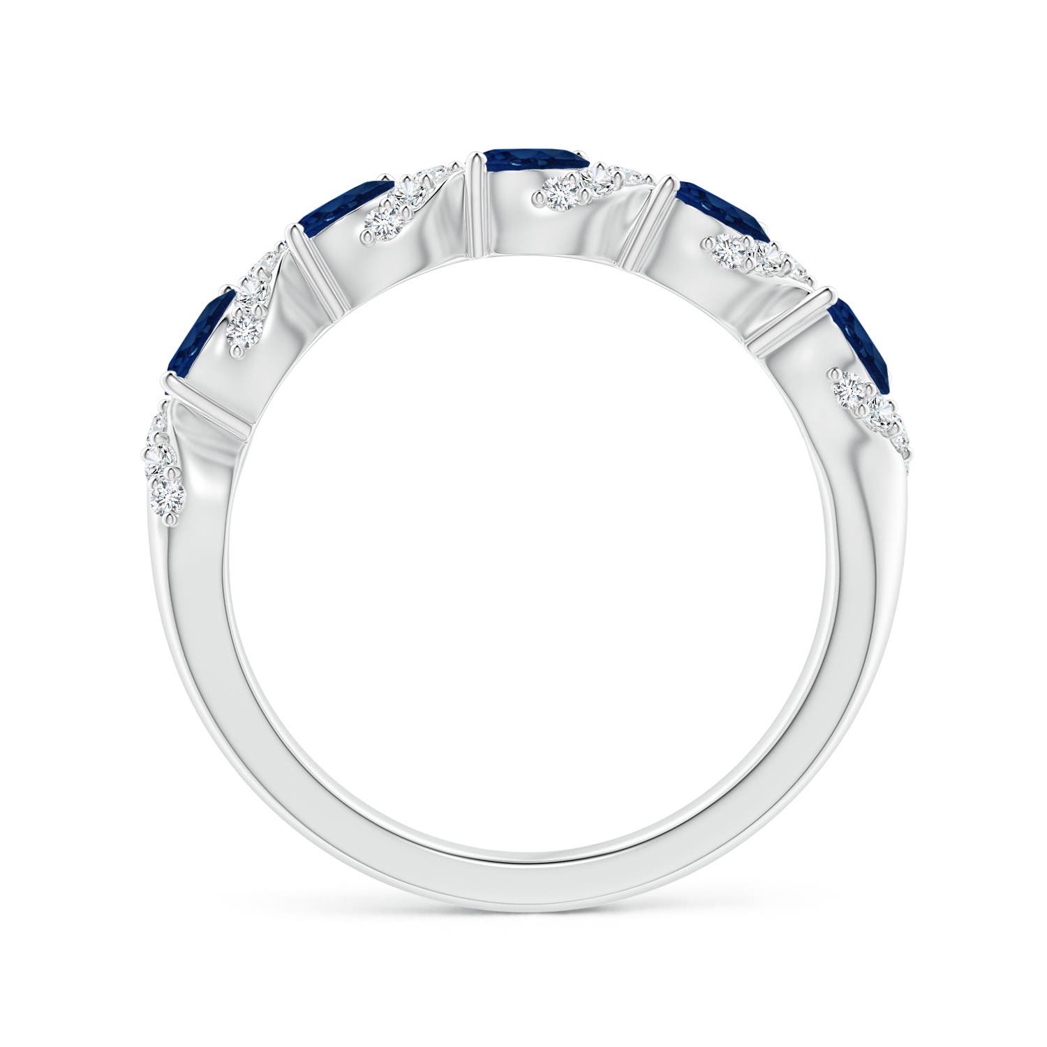 AA - Blue Sapphire / 1.18 CT / 14 KT White Gold