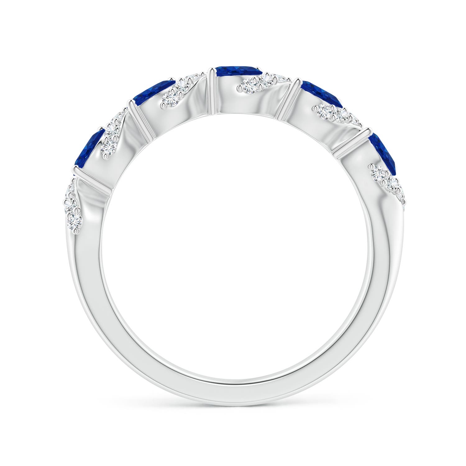 AAA - Blue Sapphire / 1.18 CT / 14 KT White Gold