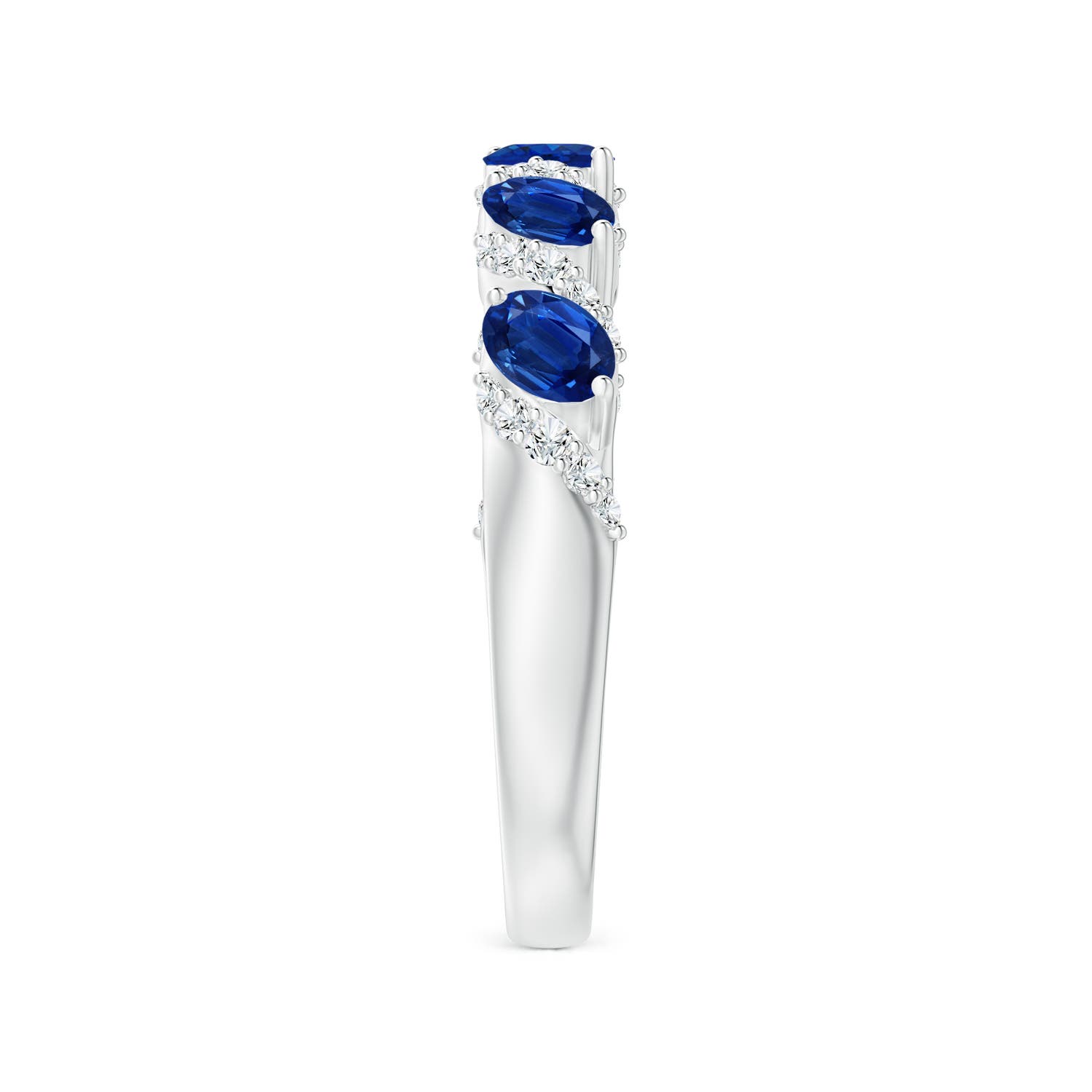 AAA - Blue Sapphire / 1.18 CT / 14 KT White Gold