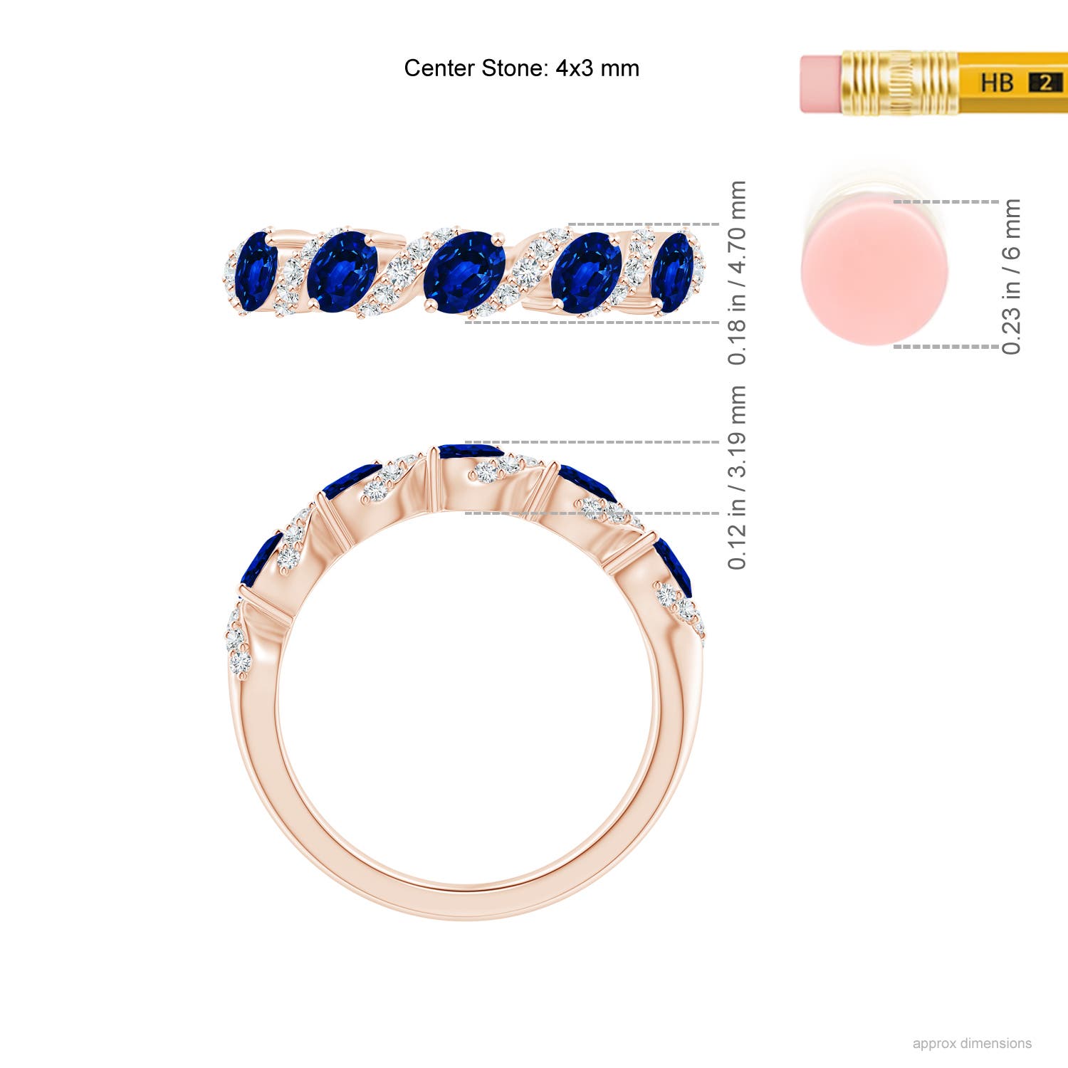 AAAA - Blue Sapphire / 1.18 CT / 14 KT Rose Gold