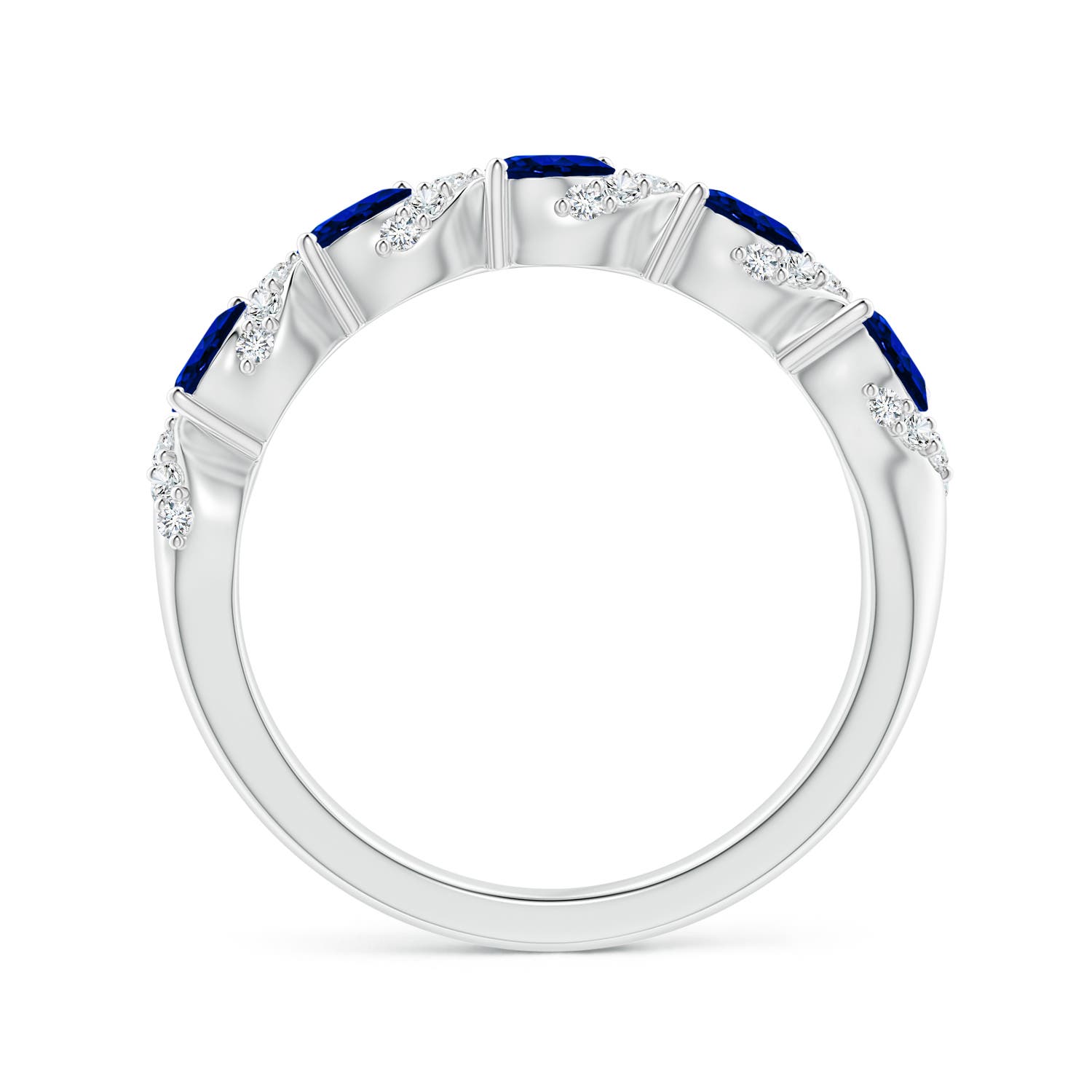 AAAA - Blue Sapphire / 1.18 CT / 14 KT White Gold