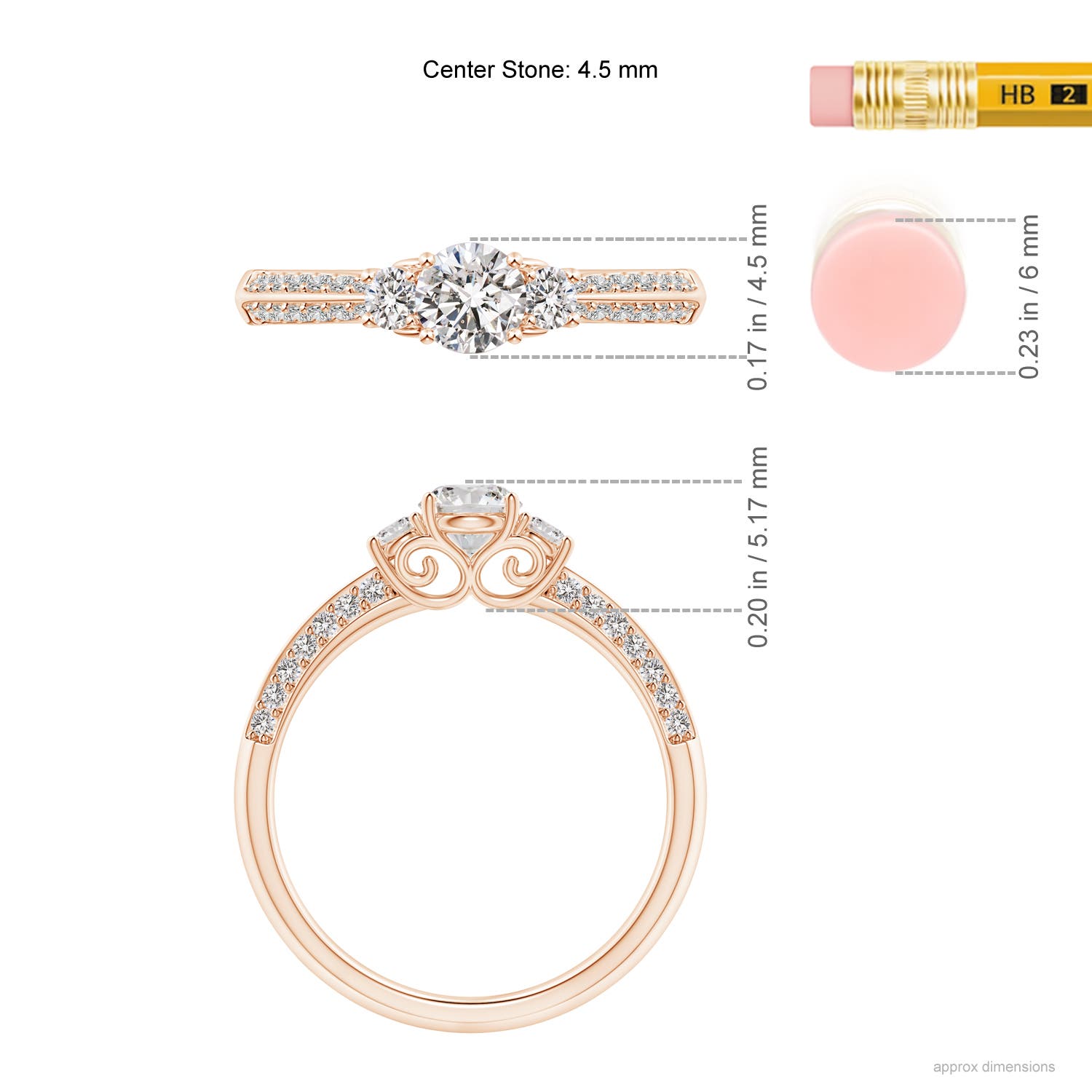 I-J, I1-I2 / 0.66 CT / 14 KT Rose Gold