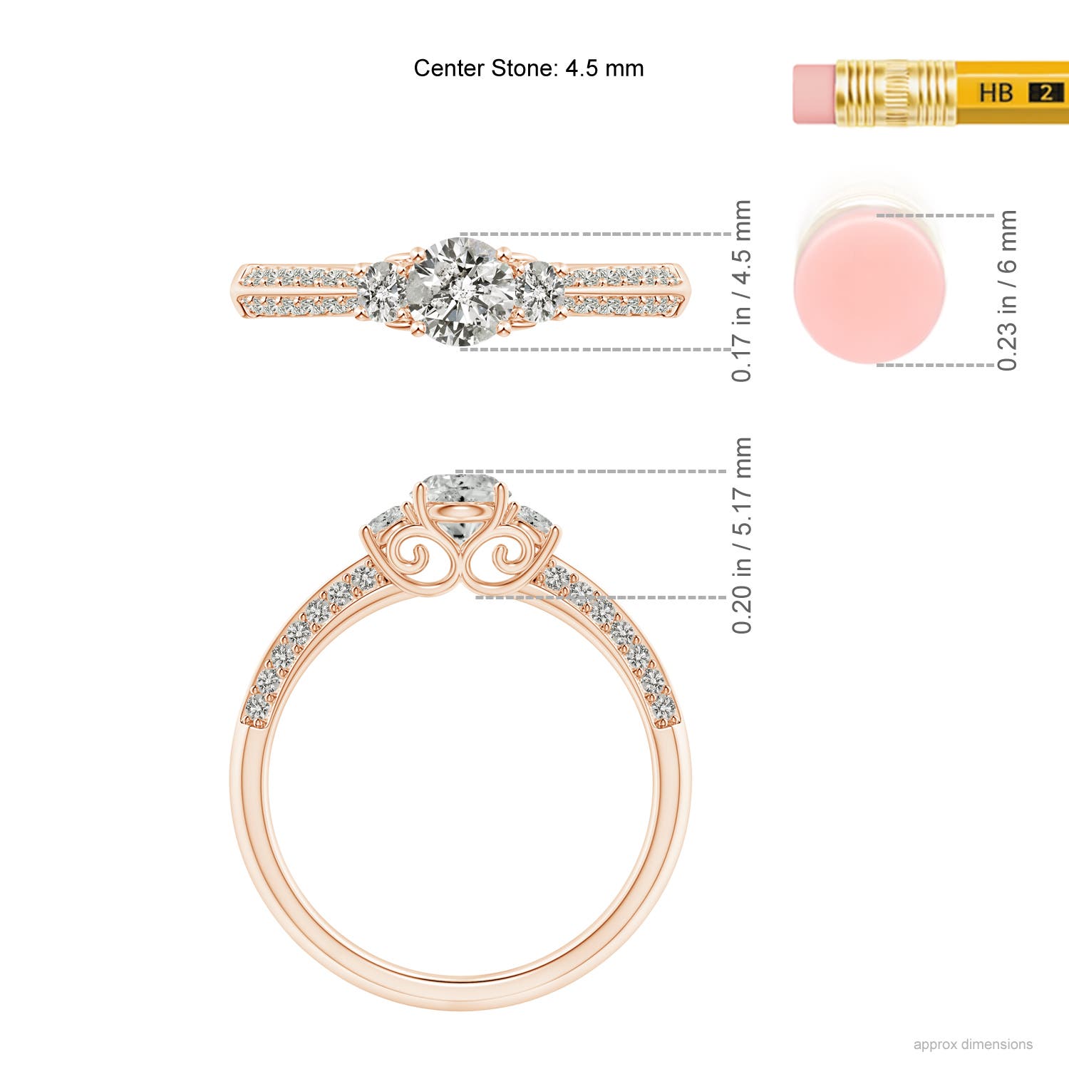 K, I3 / 0.66 CT / 14 KT Rose Gold