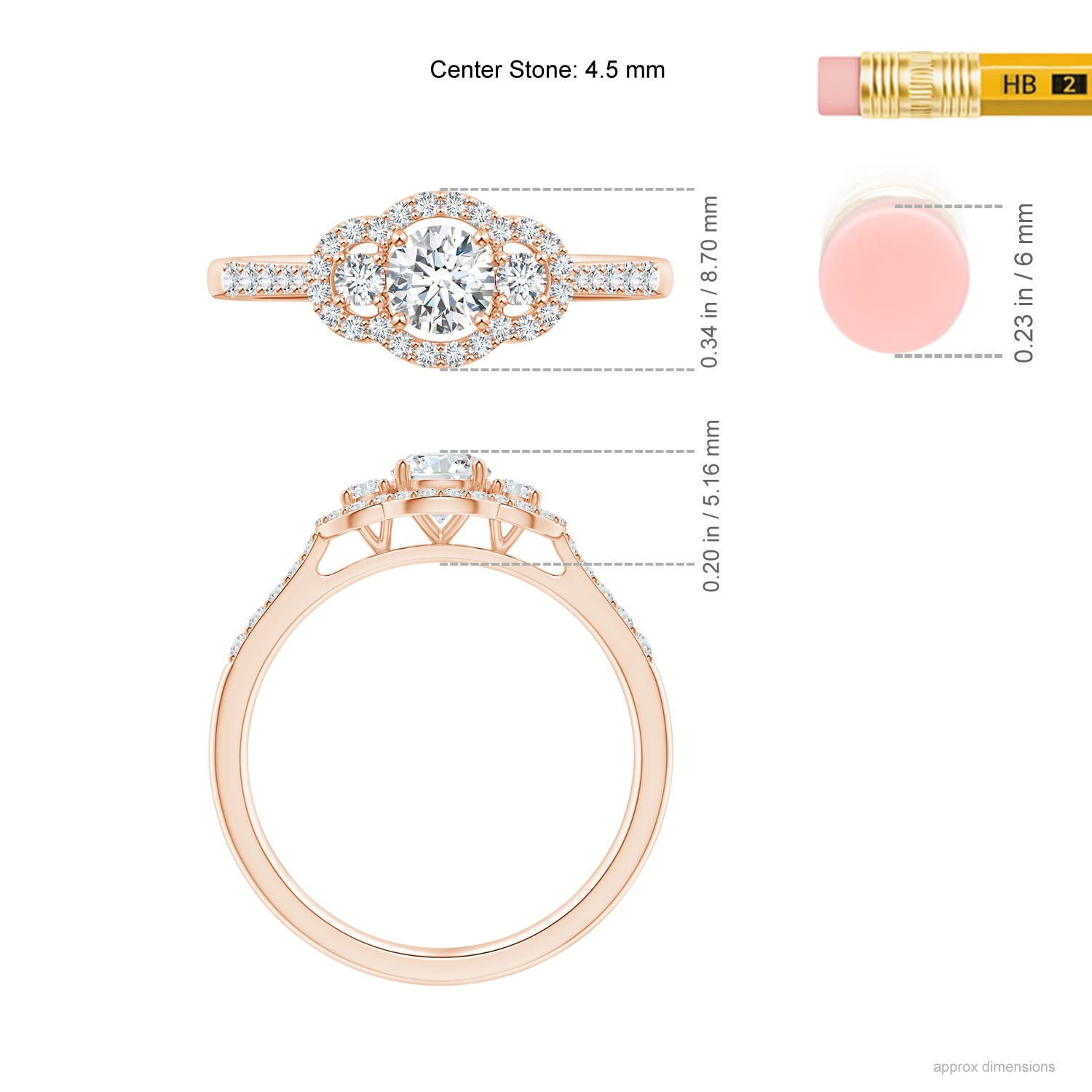 G, VS2 / 0.68 CT / 14 KT Rose Gold