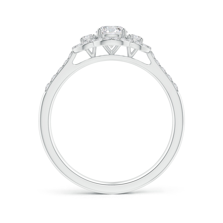 4.5mm HSI2 Three Stone Diamond Ring with Halo Frame in White Gold side-1