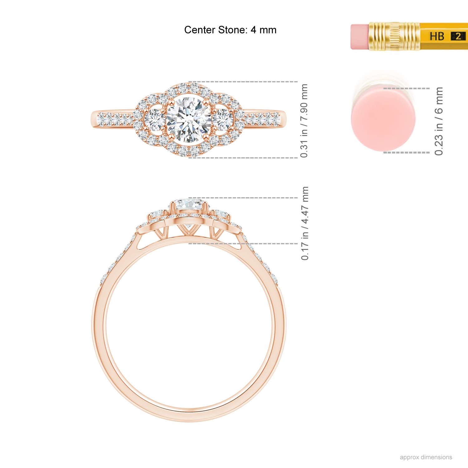 G, VS2 / 0.5 CT / 14 KT Rose Gold