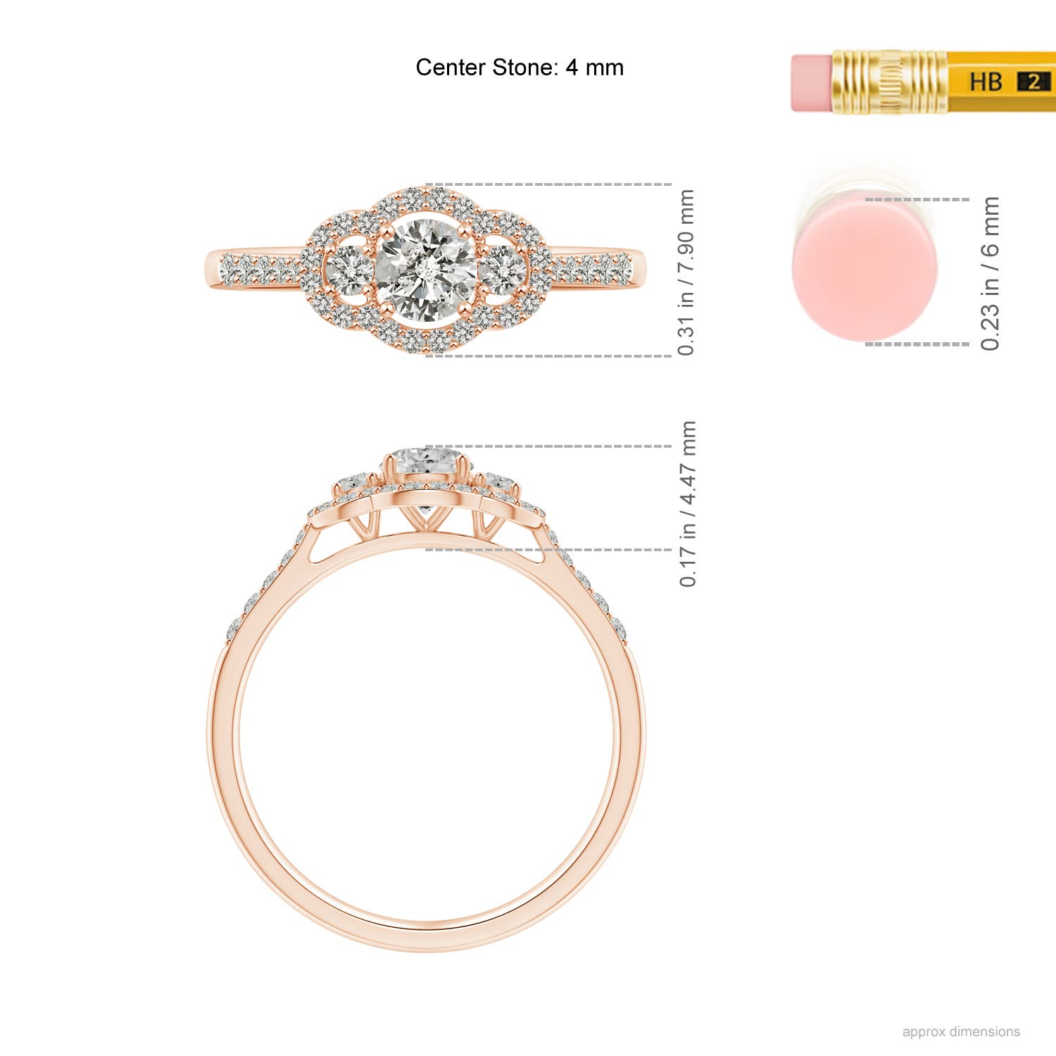 K, I3 / 0.5 CT / 14 KT Rose Gold