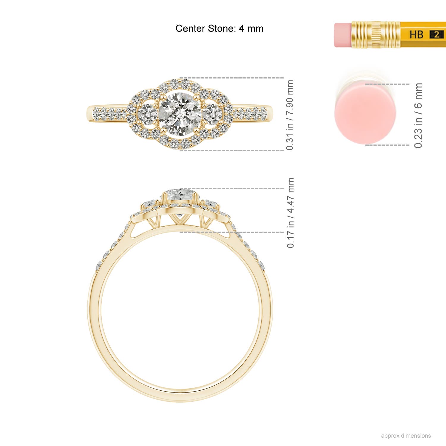 K, I3 / 0.5 CT / 14 KT Yellow Gold