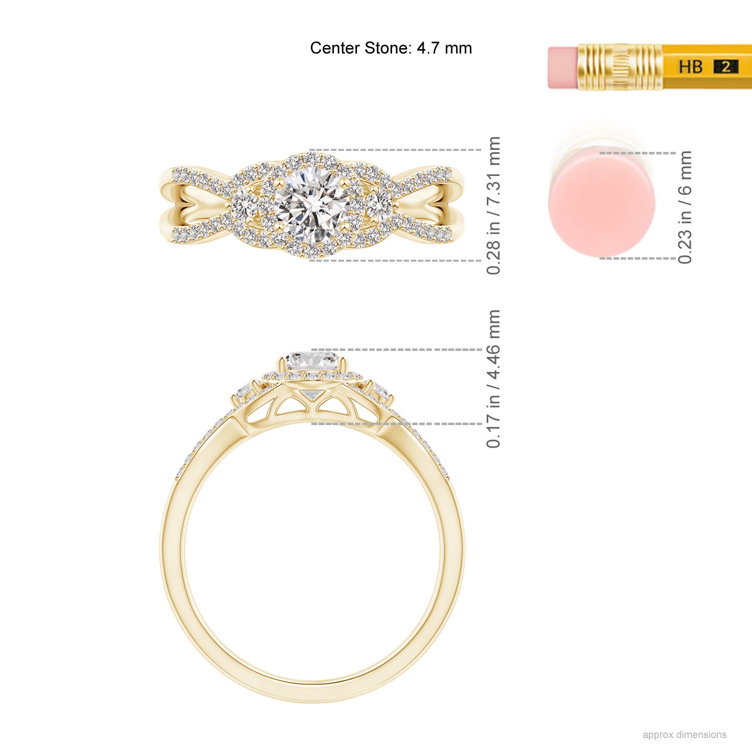 I-J, I1-I2 / 0.65 CT / 14 KT Yellow Gold