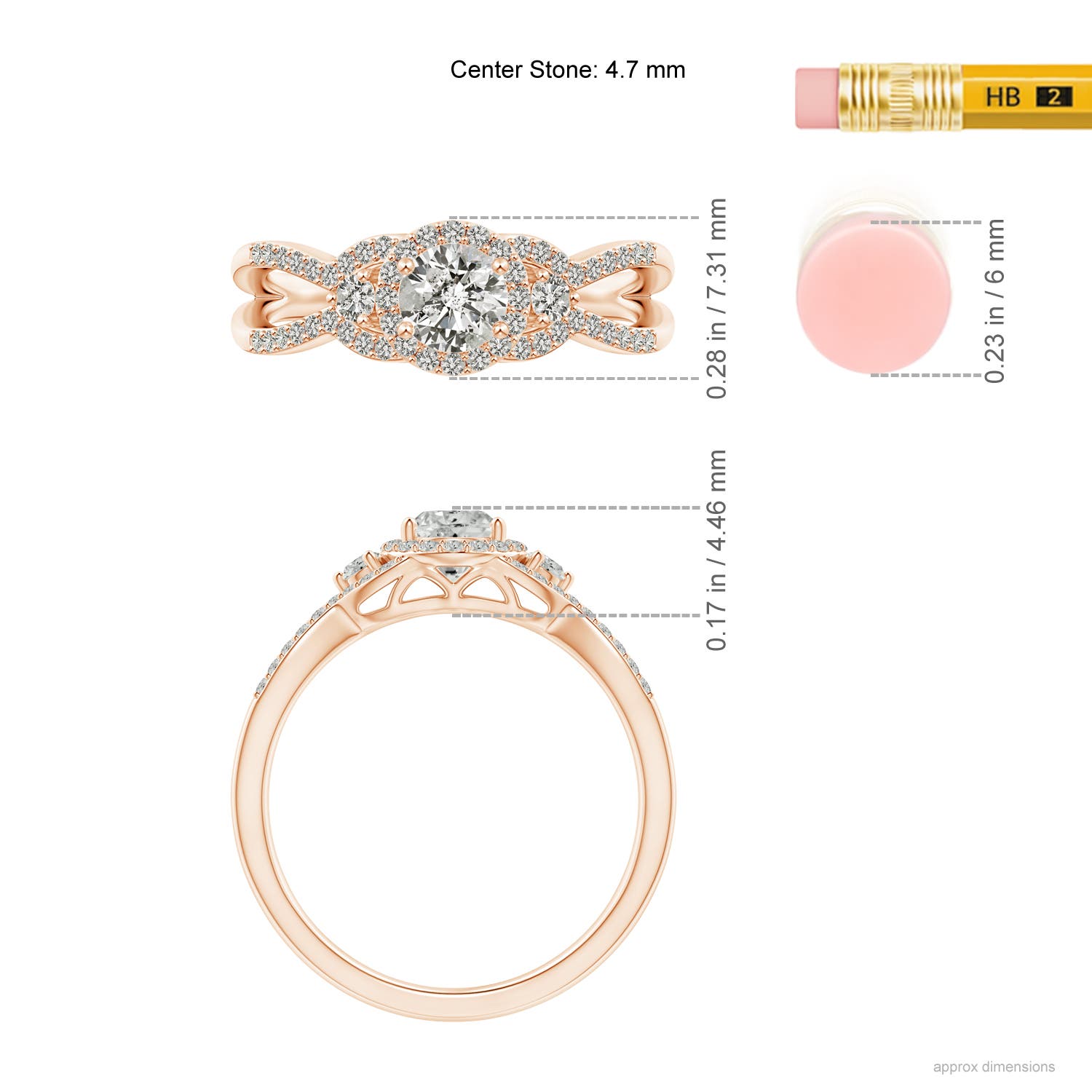 K, I3 / 0.65 CT / 14 KT Rose Gold