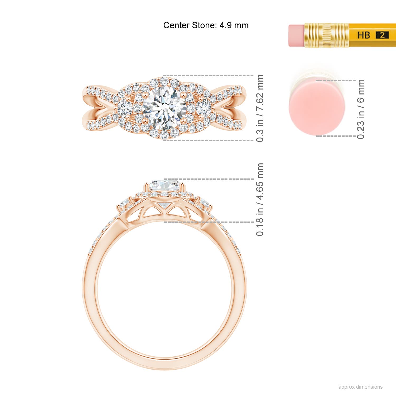 G, VS2 / 0.78 CT / 14 KT Rose Gold