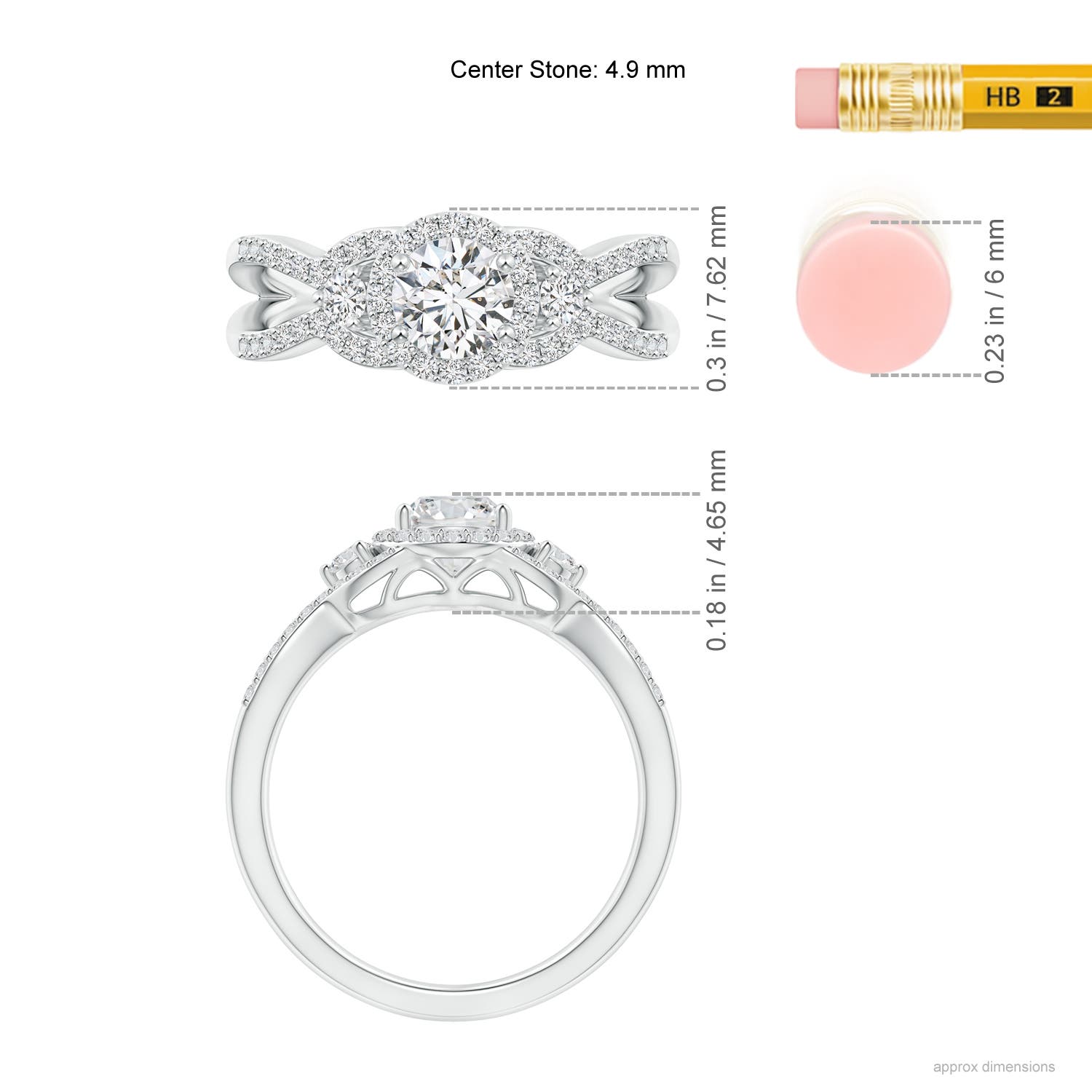 H, SI2 / 0.78 CT / 14 KT White Gold