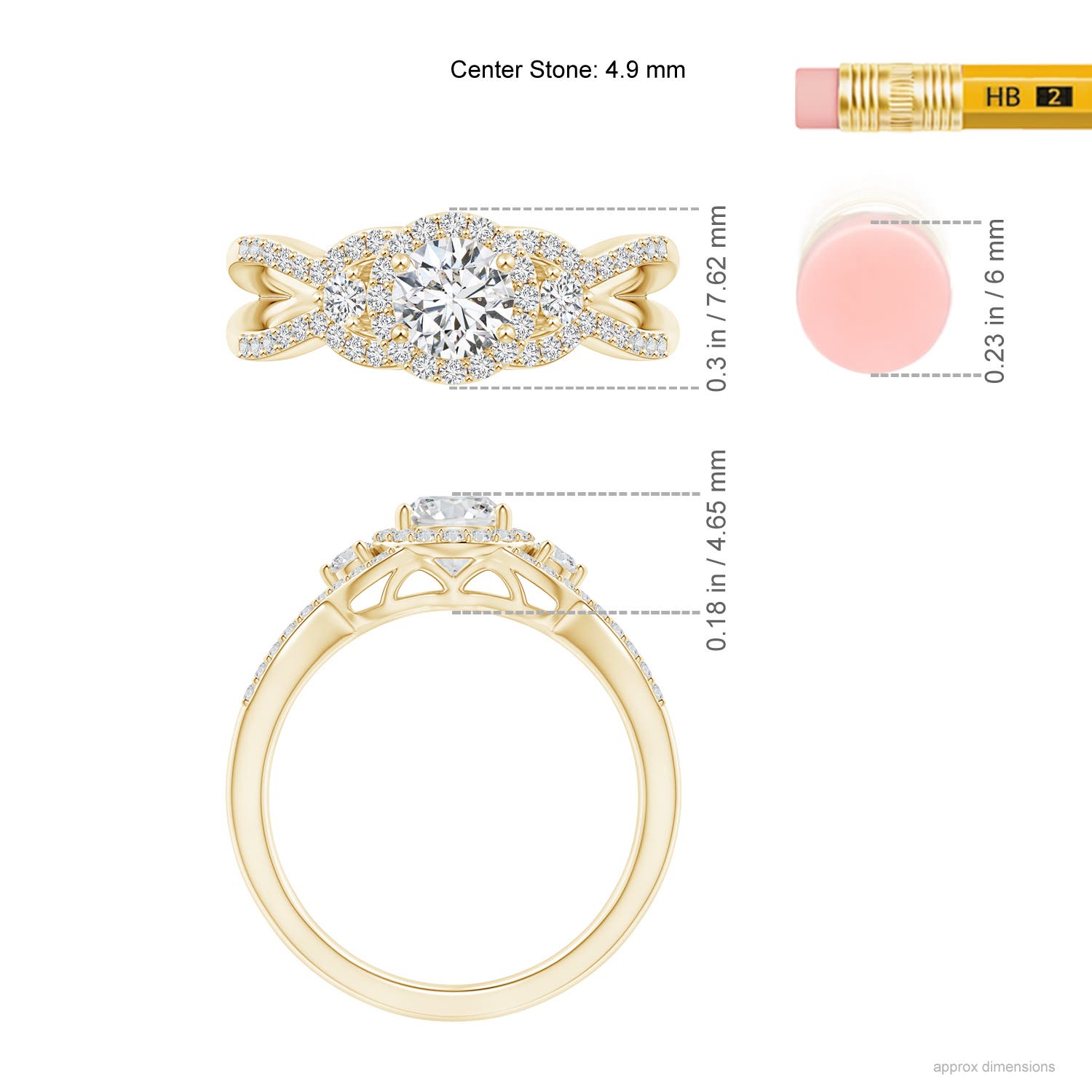 H, SI2 / 0.78 CT / 14 KT Yellow Gold