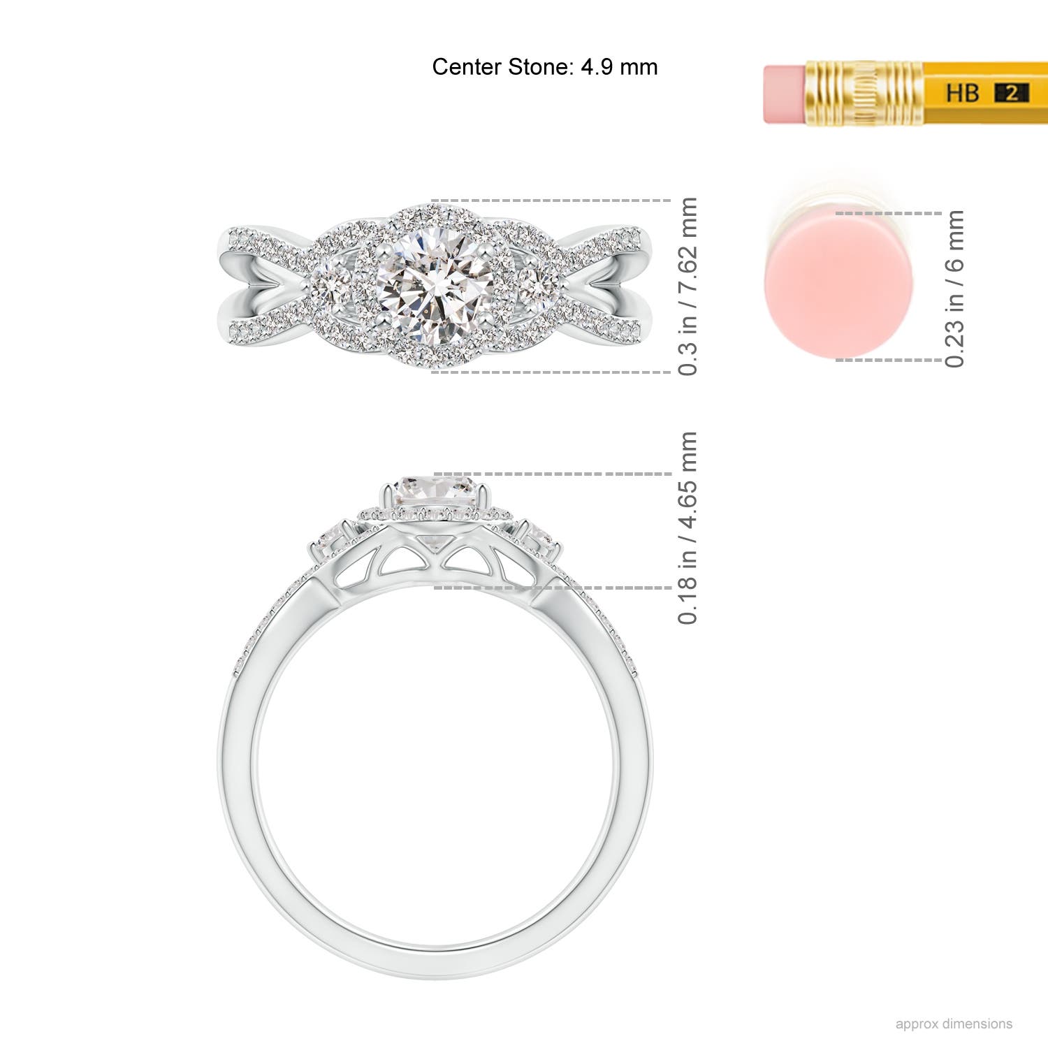 I-J, I1-I2 / 0.78 CT / 14 KT White Gold