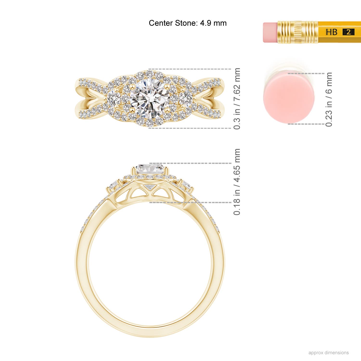 I-J, I1-I2 / 0.78 CT / 14 KT Yellow Gold