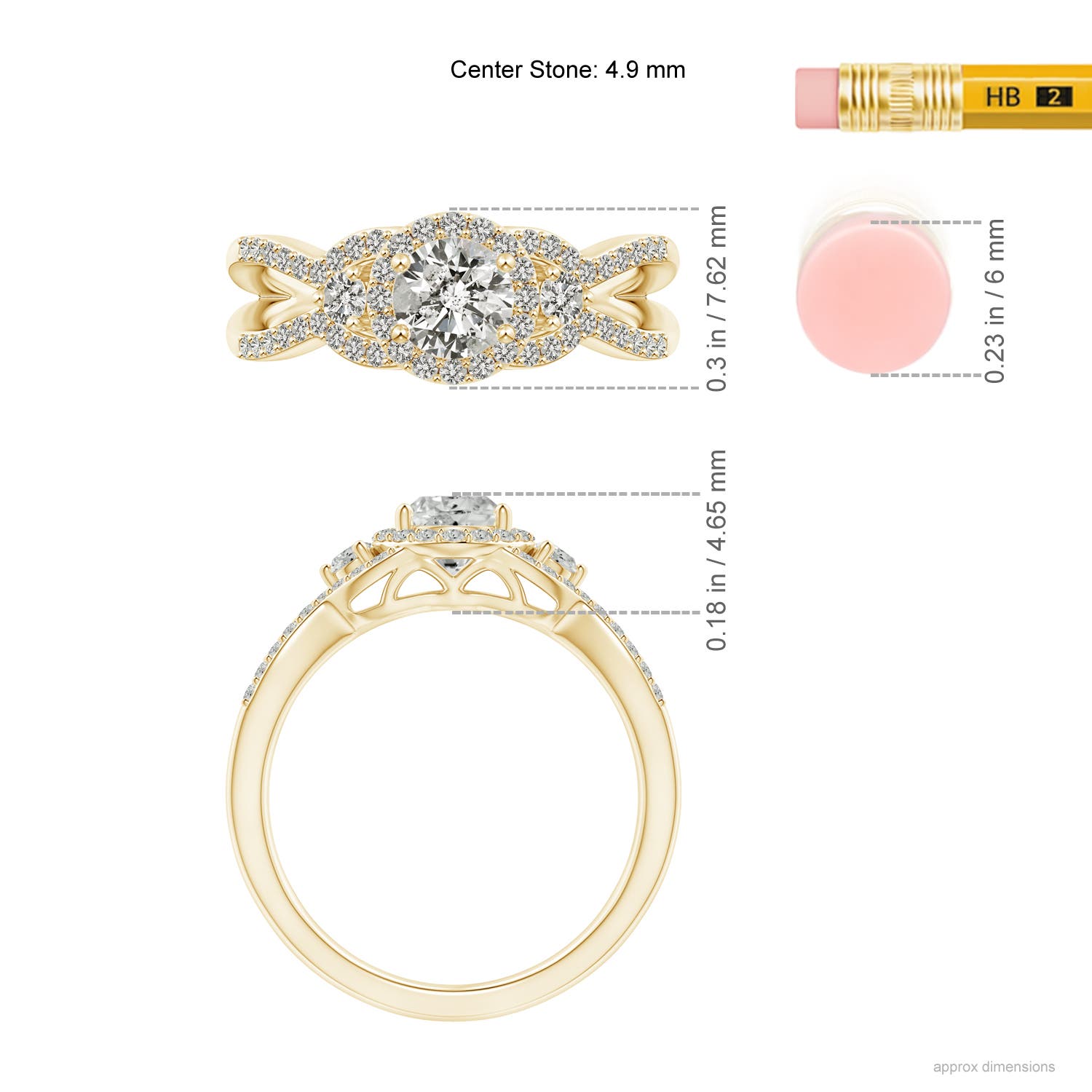 K, I3 / 0.78 CT / 14 KT Yellow Gold