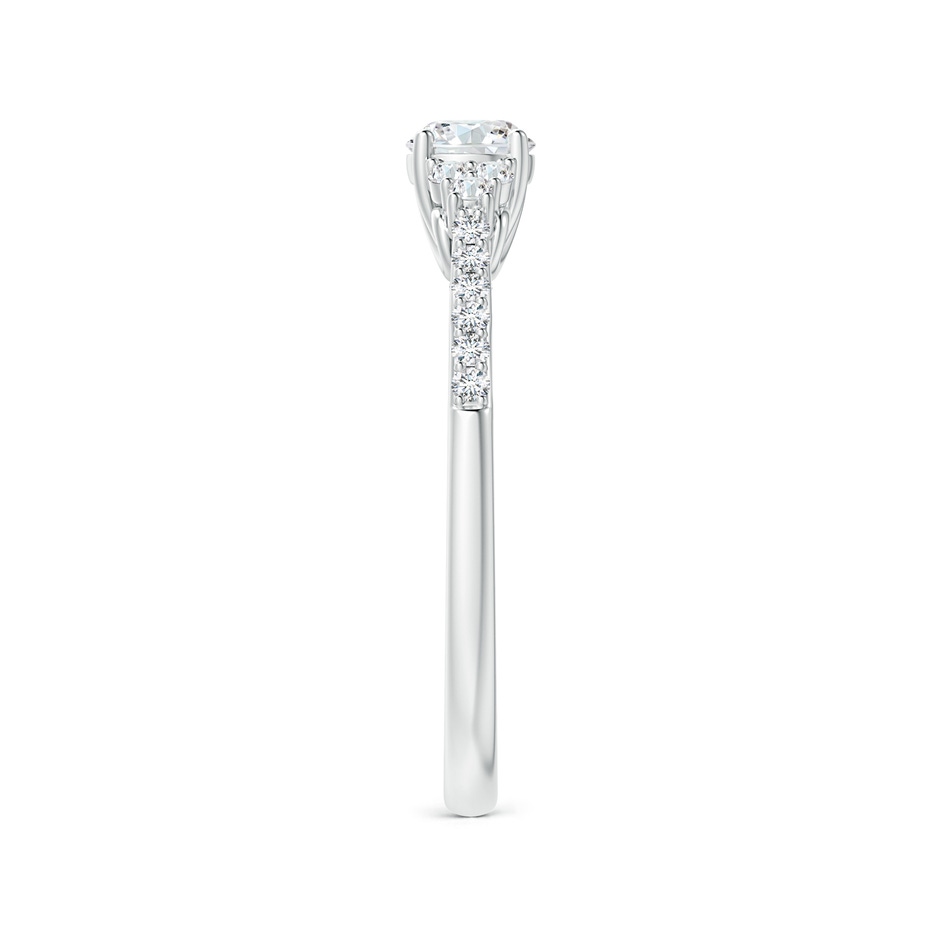 4.4mm GVS2 Round Diamond Cathedral Ring with Trio Accents in White Gold side-2