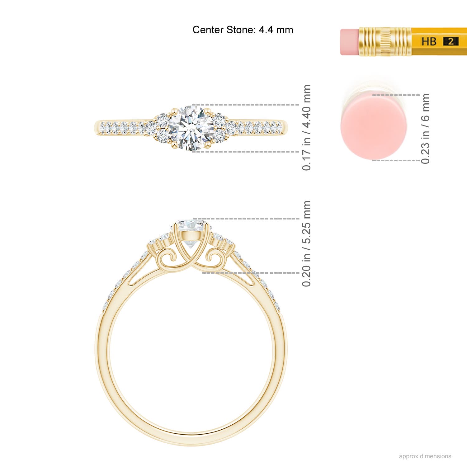 G, VS2 / 0.49 CT / 14 KT Yellow Gold