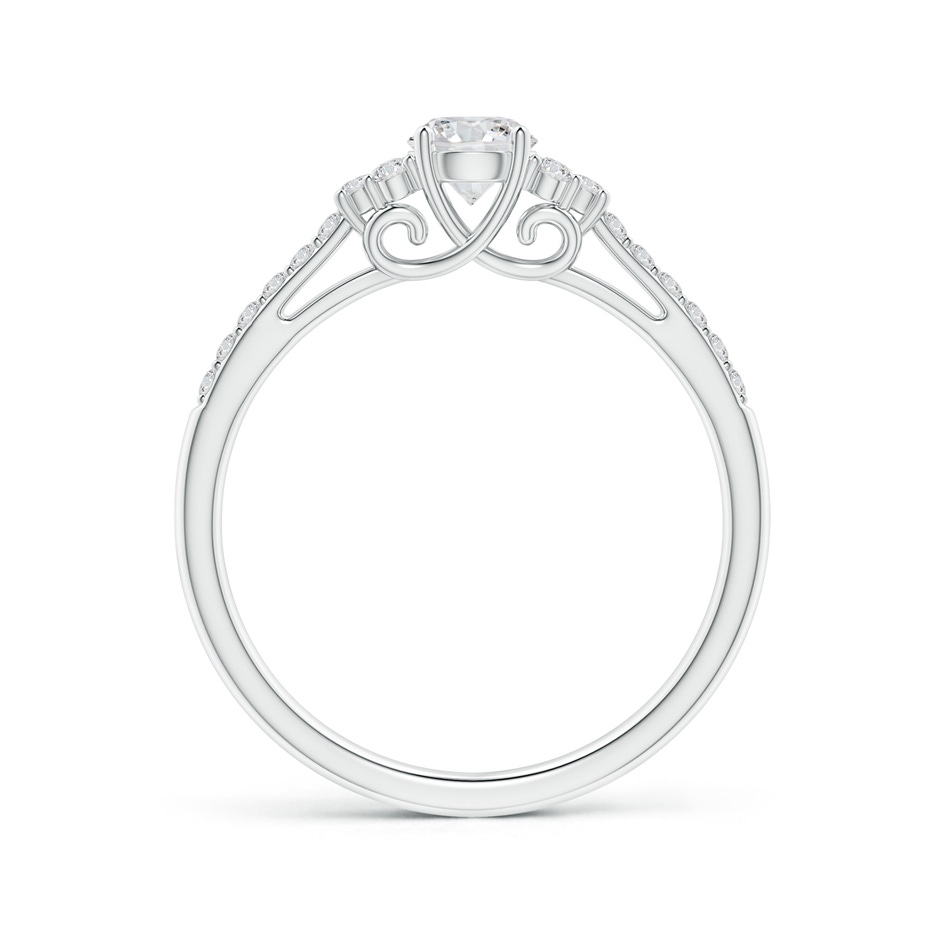 4.4mm HSI2 Round Diamond Cathedral Ring with Trio Accents in White Gold side-1