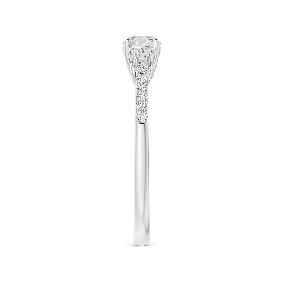4.4mm HSI2 Round Diamond Cathedral Ring with Trio Accents in White Gold side-2