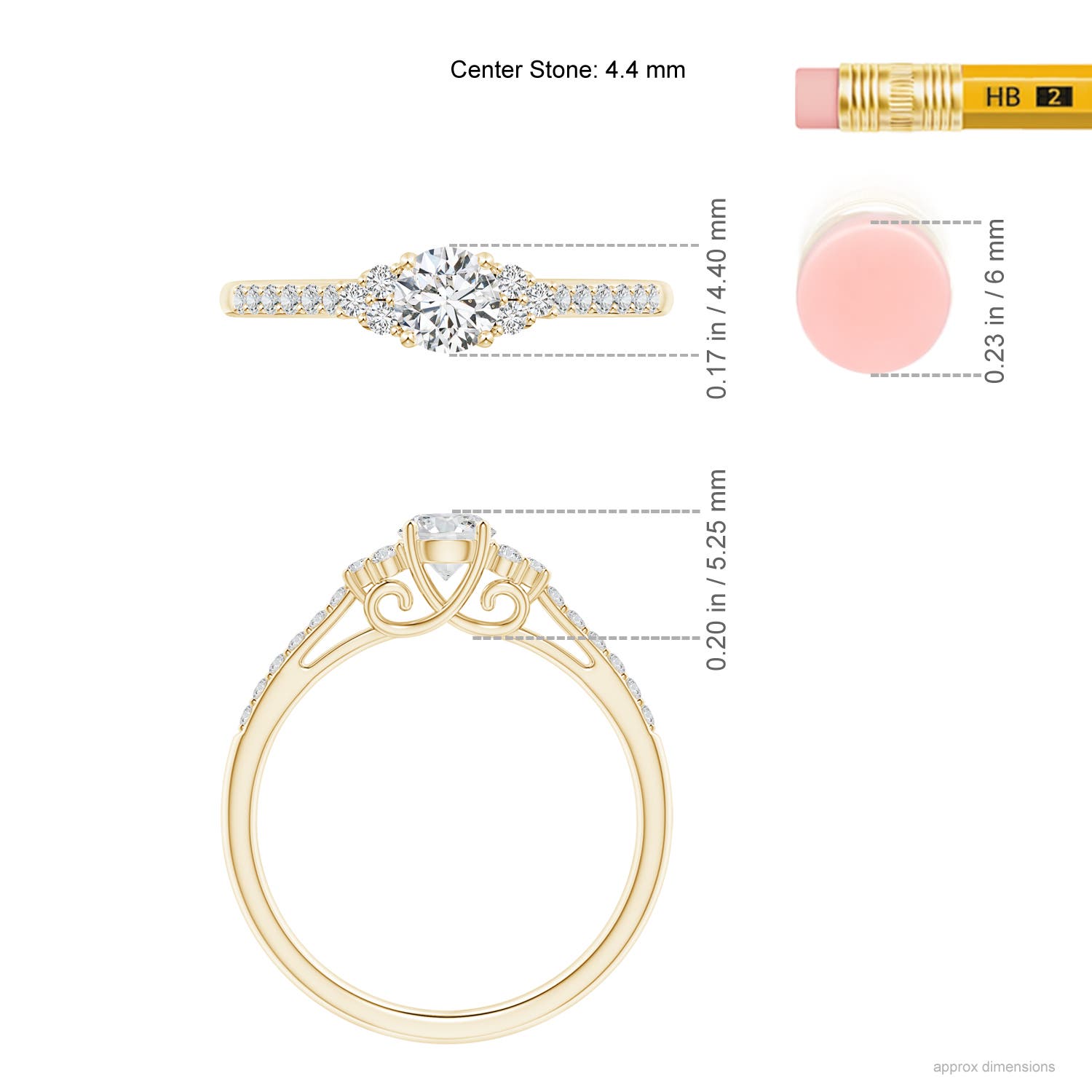 H, SI2 / 0.49 CT / 14 KT Yellow Gold