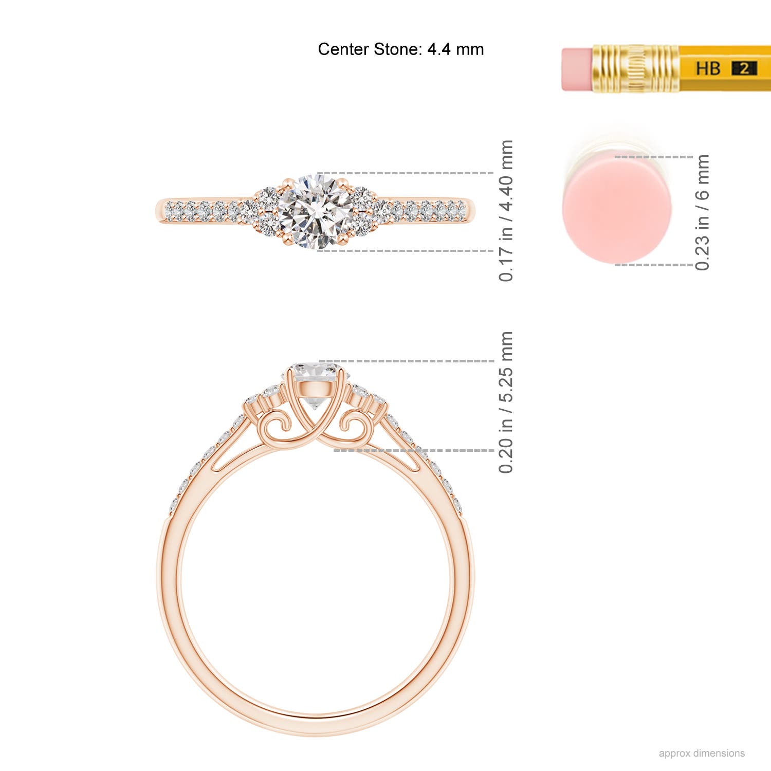 I-J, I1-I2 / 0.49 CT / 14 KT Rose Gold