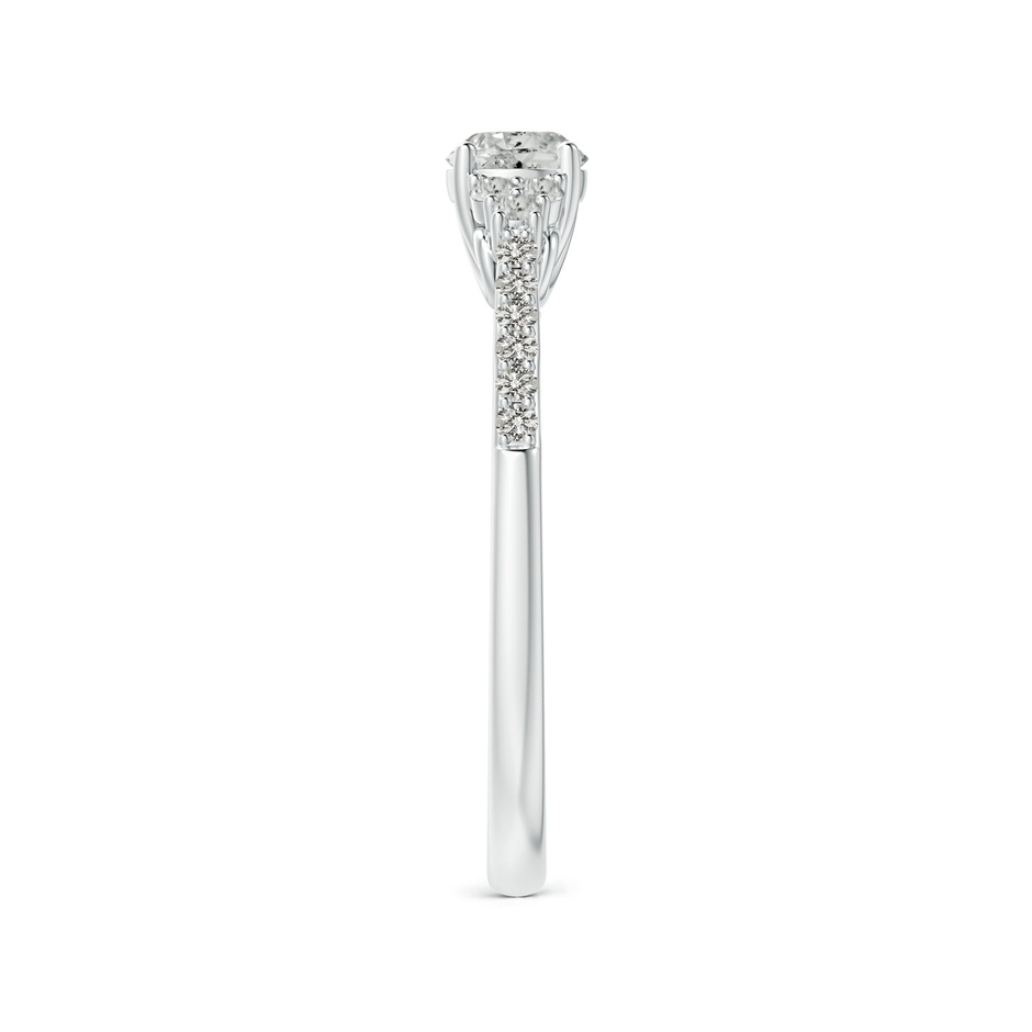 4.4mm KI3 Round Diamond Cathedral Ring with Trio Accents in White Gold side-2
