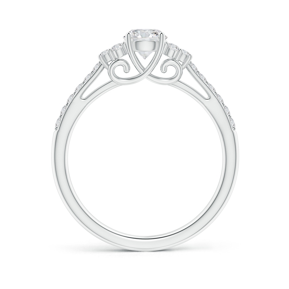 4.9mm HSI2 Round Diamond Cathedral Ring with Trio Accents in White Gold side-1