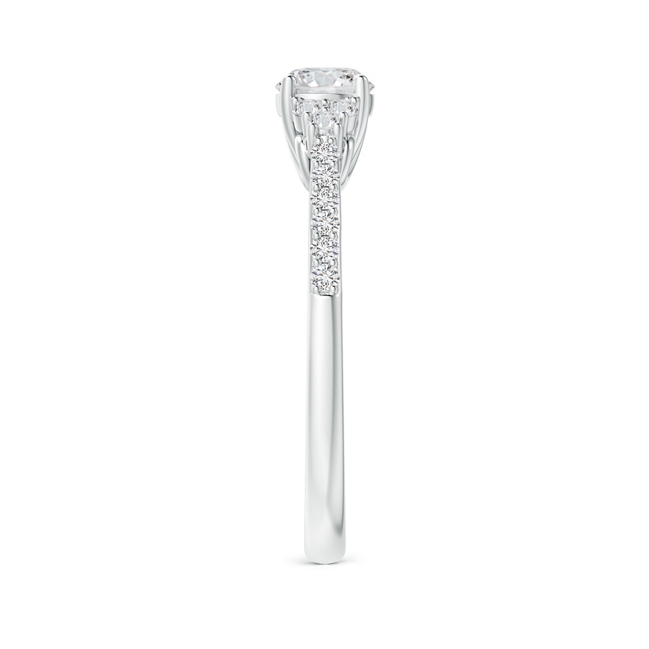 4.9mm HSI2 Round Diamond Cathedral Ring with Trio Accents in White Gold side-2