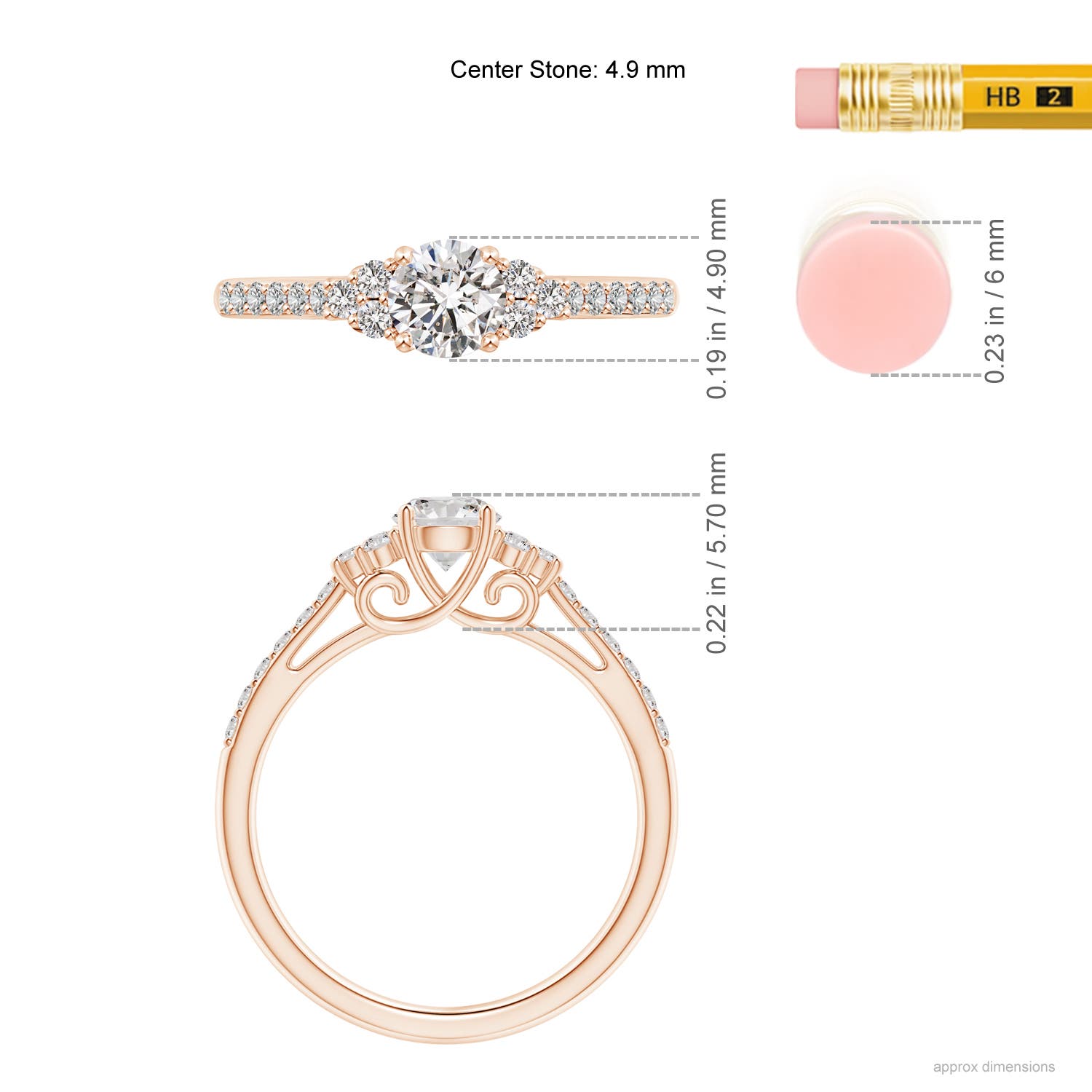 I-J, I1-I2 / 0.67 CT / 14 KT Rose Gold