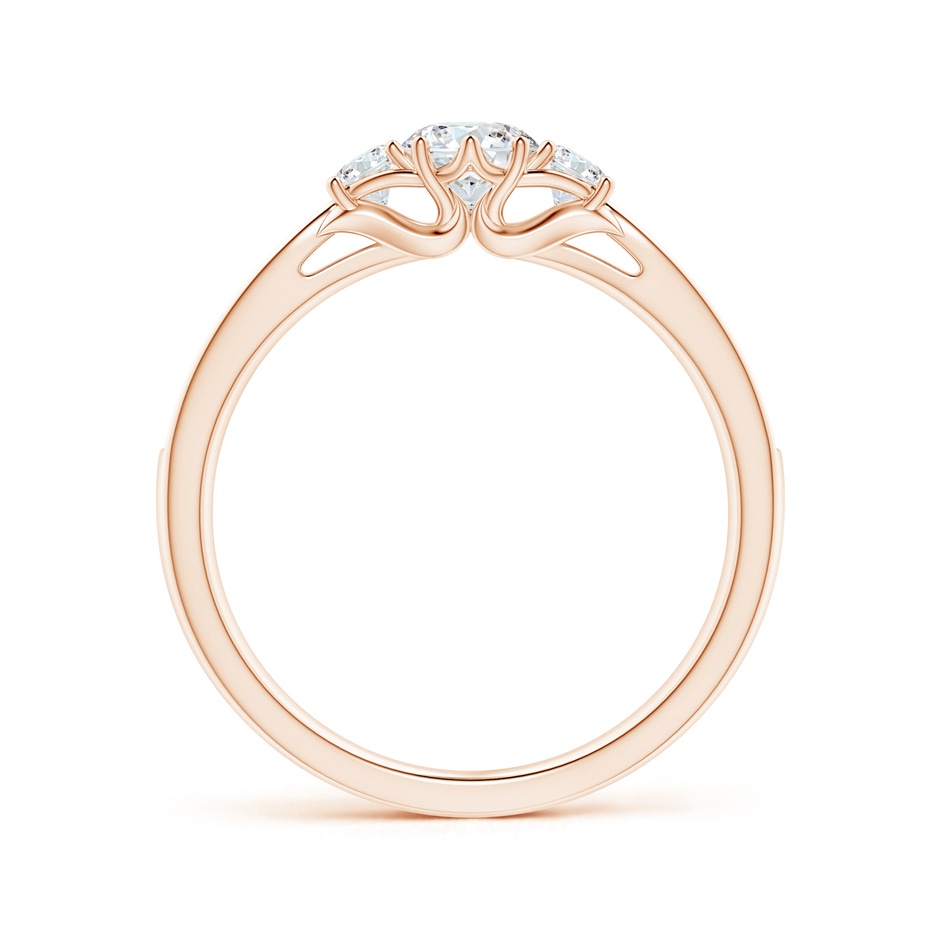 4.6mm GVS2 Prong-Set Round Diamond Three Stone Ring in Rose Gold side-1