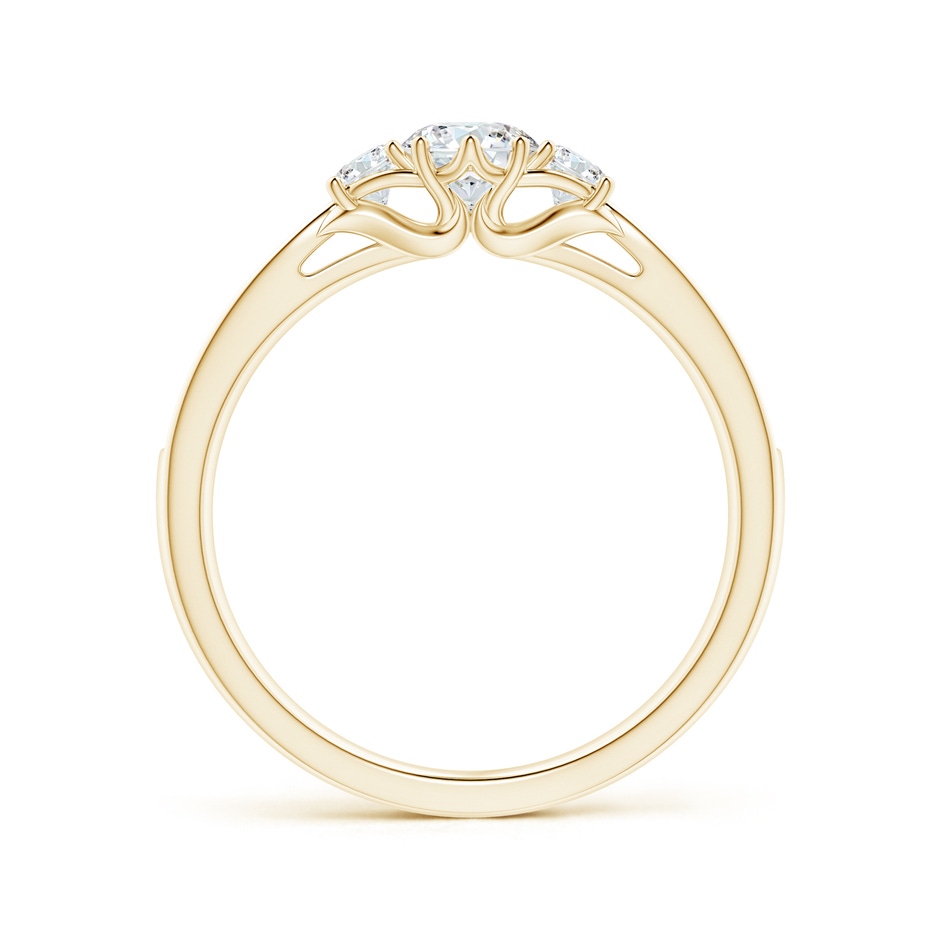 4.6mm GVS2 Prong-Set Round Diamond Three Stone Ring in Yellow Gold side-1