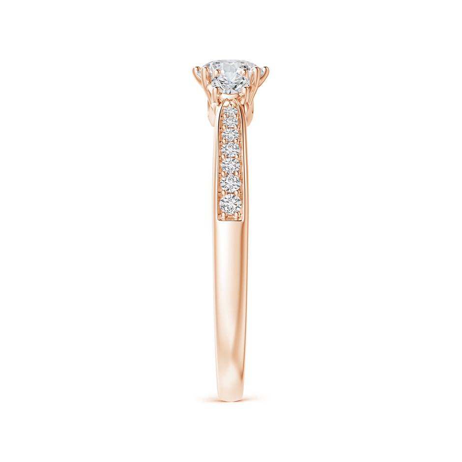 4.6mm HSI2 Prong-Set Round Diamond Three Stone Ring in Rose Gold side-2