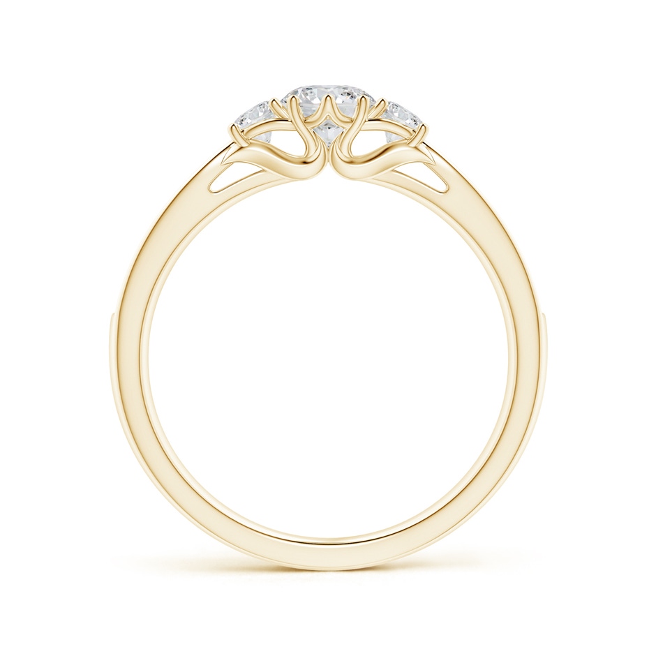 4.6mm HSI2 Prong-Set Round Diamond Three Stone Ring in Yellow Gold side-1