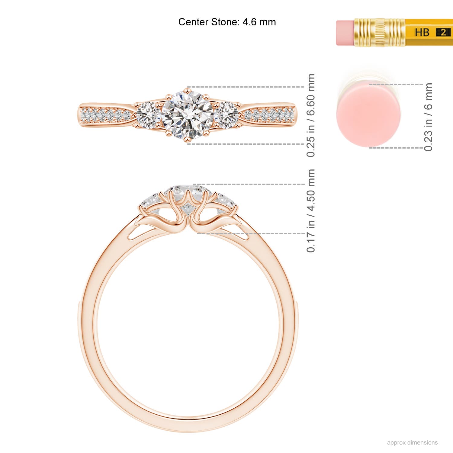 I-J, I1-I2 / 0.63 CT / 14 KT Rose Gold