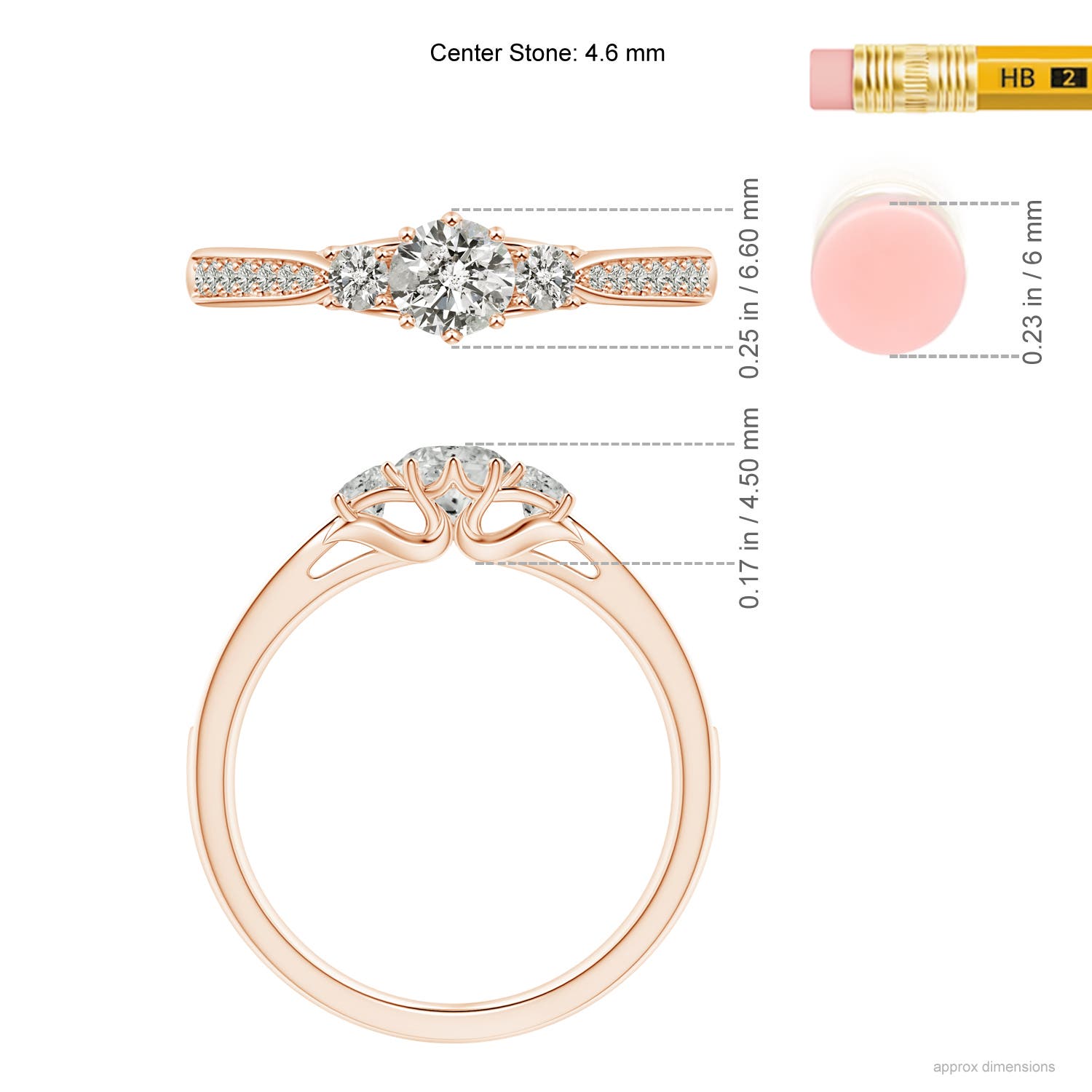 K, I3 / 0.63 CT / 14 KT Rose Gold