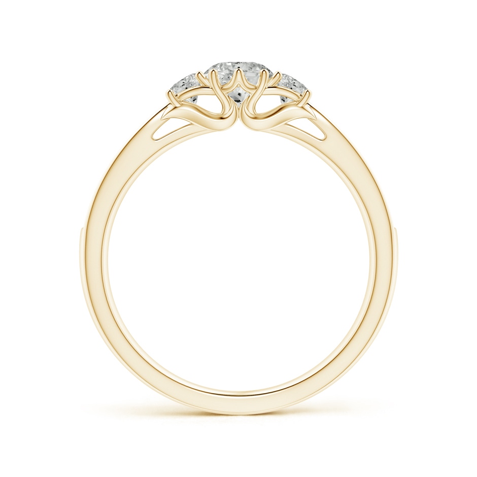 4.6mm KI3 Prong-Set Round Diamond Three Stone Ring in Yellow Gold side-1