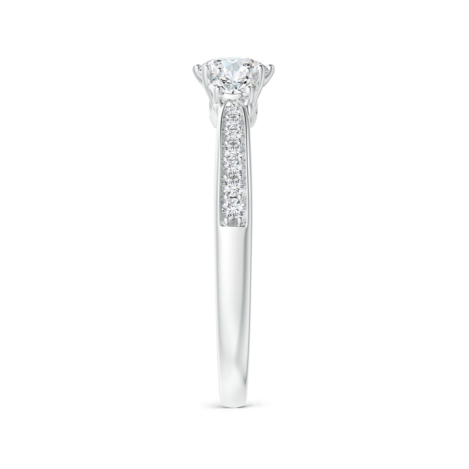 4.9mm GVS2 Prong-Set Round Diamond Three Stone Ring in White Gold side-2