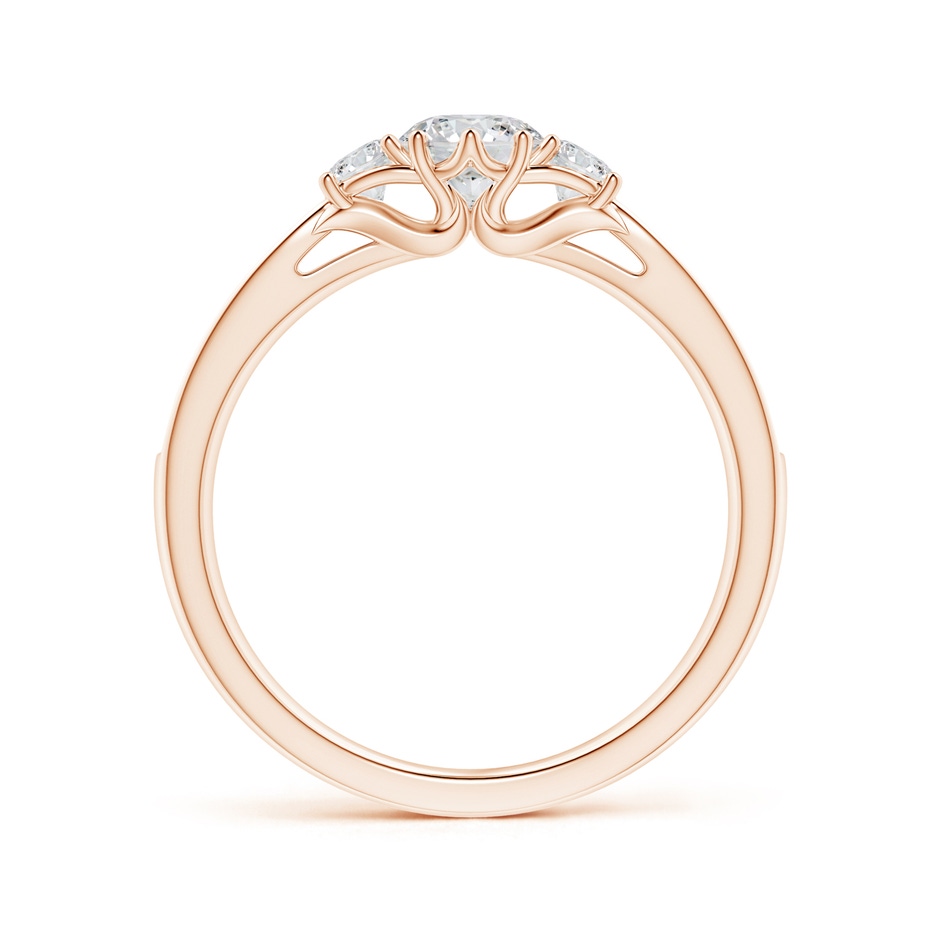 4.9mm HSI2 Prong-Set Round Diamond Three Stone Ring in Rose Gold side-1
