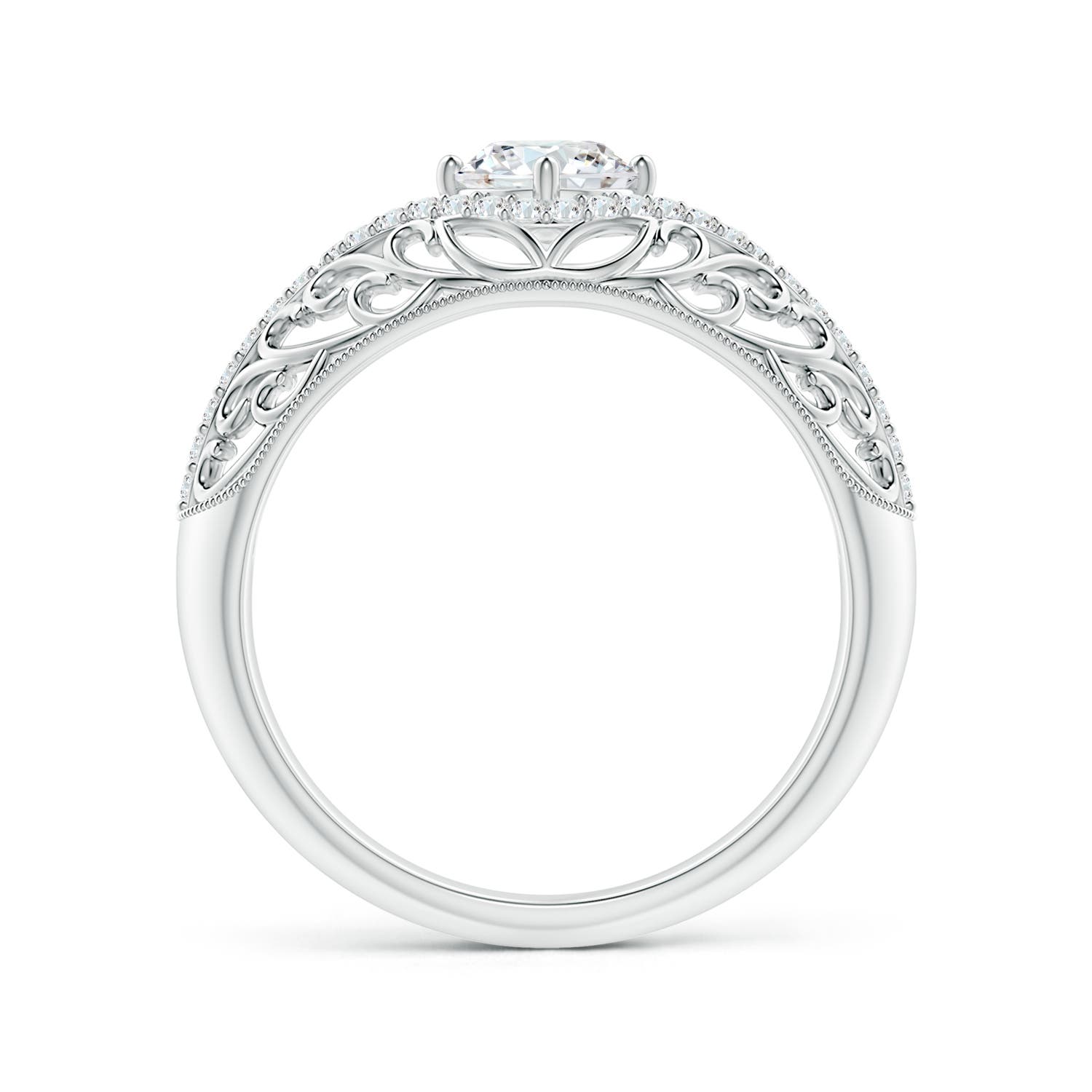 5.3mm GVS2 Vintage Inspired Diamond Filigree Engagement Ring in P950 Platinum
