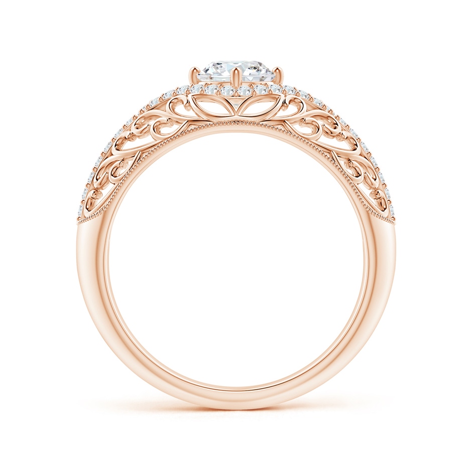 5.3mm GVS2 Vintage Inspired Diamond Filigree Engagement Ring in Rose Gold side-1
